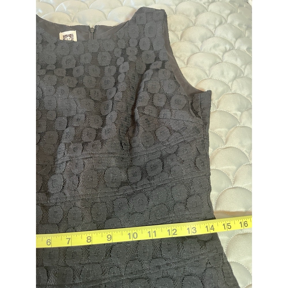 Anne Klein Womens Black Textured Dot Lace Sleeveless Shift Dress Size 2 Classic - Picture 6 of 8